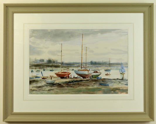 Low Tide, Chichester Harbour - watercolour by Afansy Nikolsky