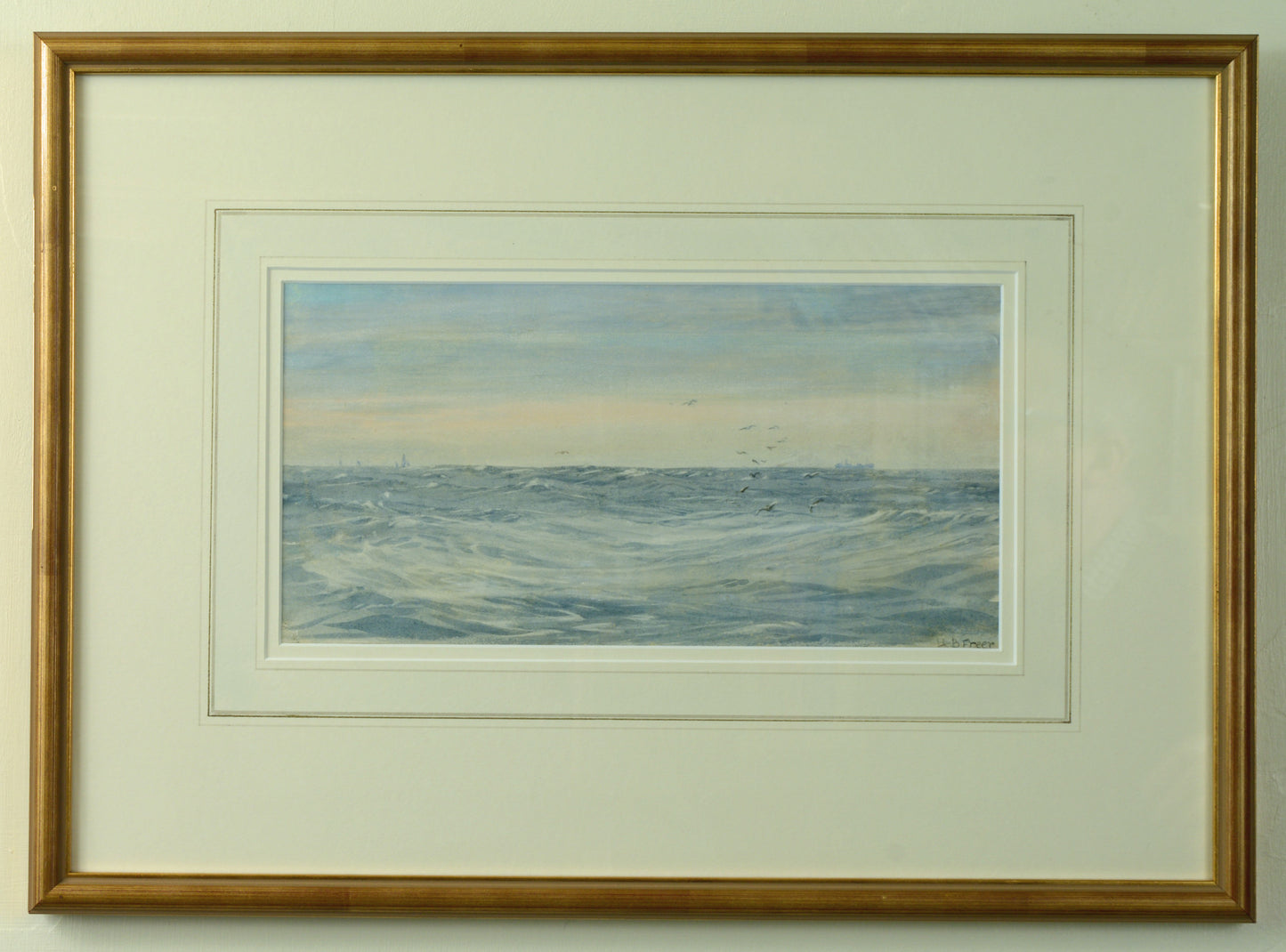 Distant Sail and Steam - Watercolour by Henry Branston Freer