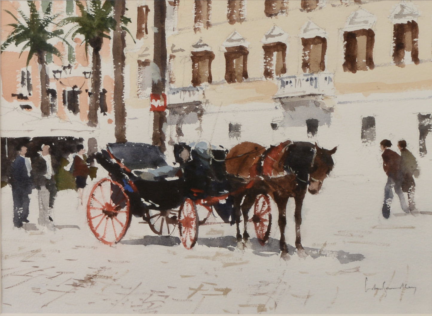 The Coach - Watercolour by John Yardley