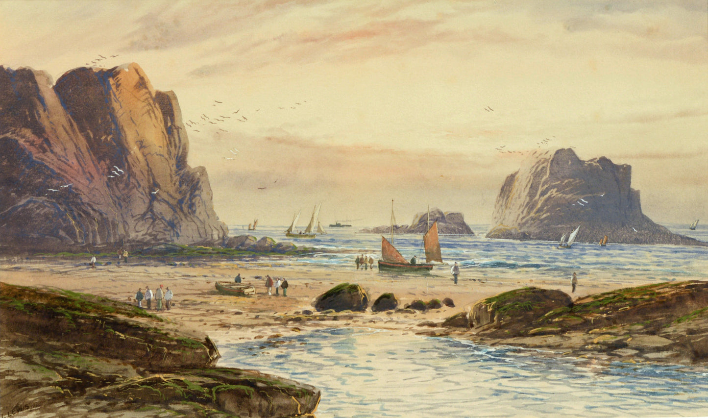 Kynance Cove, Cornwall - watercolour by Lennard Lewis