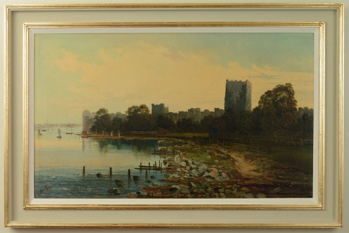 Portchester Castle - oil on canvas painting by Stanley Larpont Allan