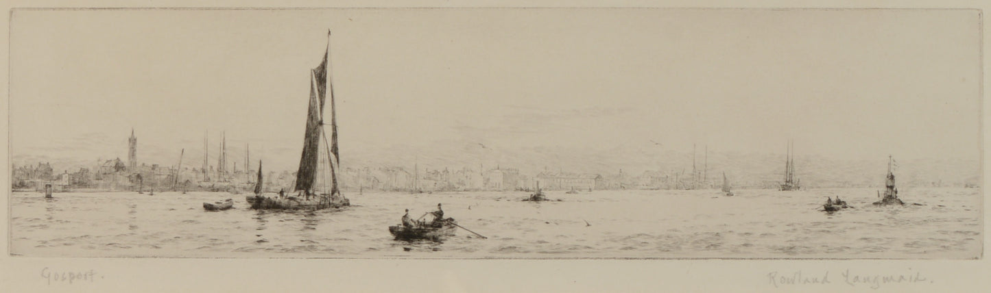Gosport - Signed Etching by Rowland Langmaid