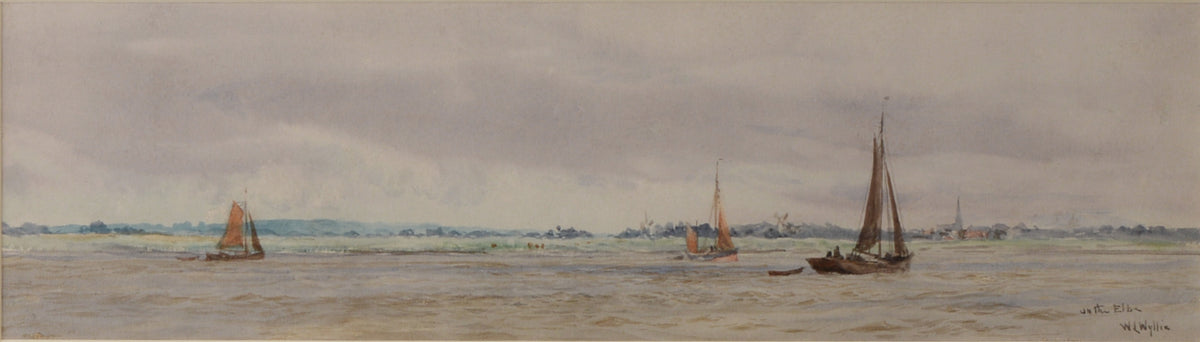 On the Elbe - signed watercolour by W.L. Wyllie