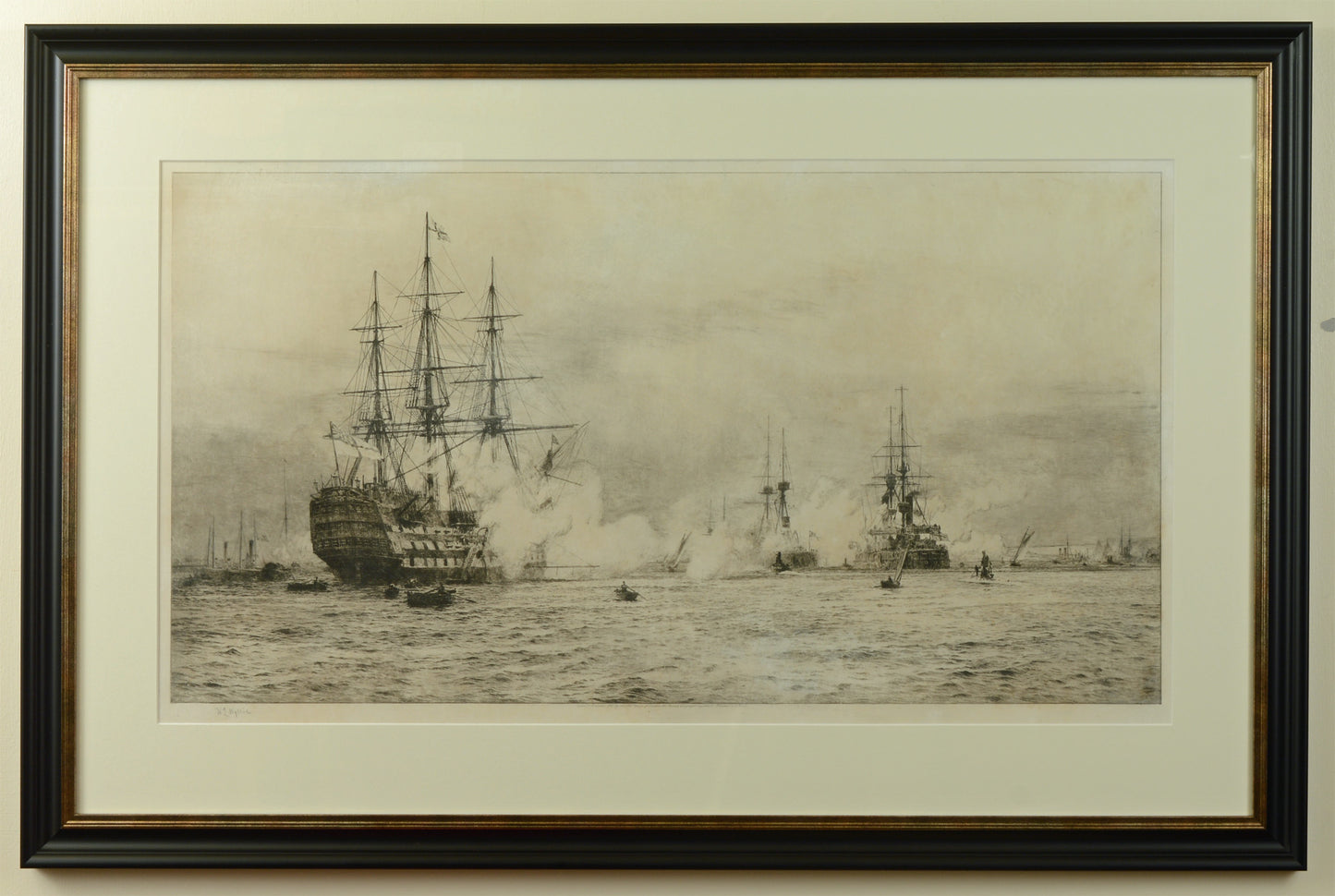 Proclaiming Our Sailor King - Signed Etching by W.L. Wyllie