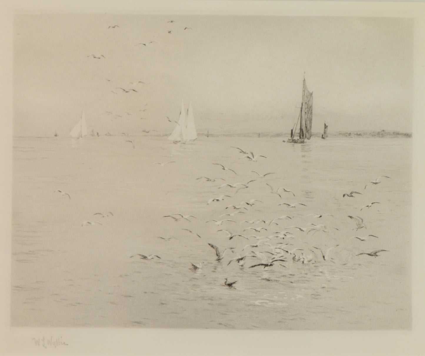 White Wings - Signed Etching by W.L. Wyllie