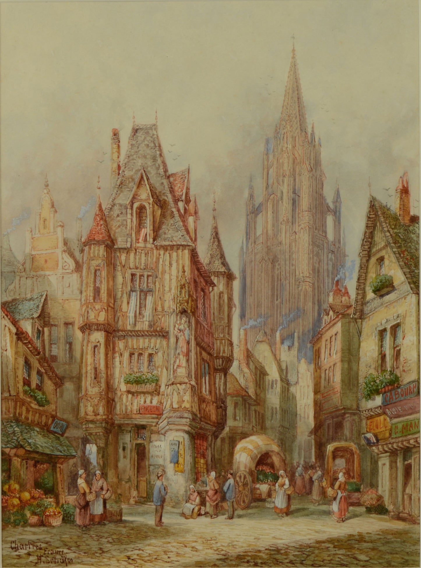 Chartres - watercolour by Henry Schafer