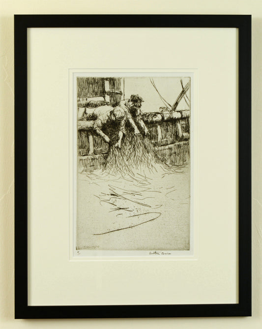 Overhauling the Net - Signed etching by Arthur Briscoe