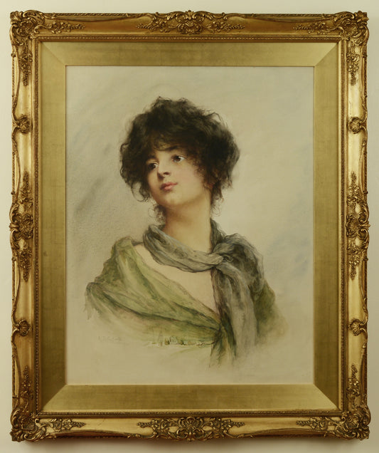 A Neapolitan Beauty - watercolour by Aurelia Della Corte