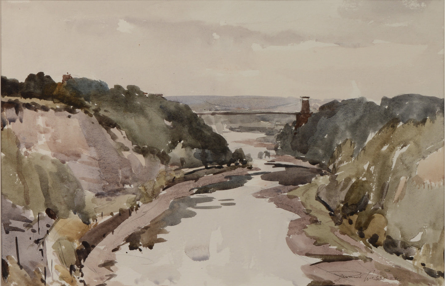 Clifton Suspension Bridge - Watercolour by Edward Wesson