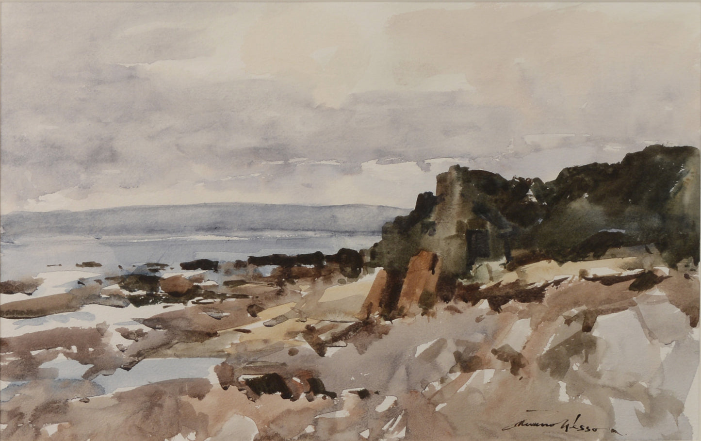 The West Coast of Arran, Scotland - Watercolour by Edward Wesson