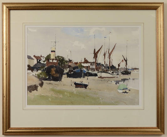 The Foreshore at Maldon, Essex - Watercolour by Edward Wesson