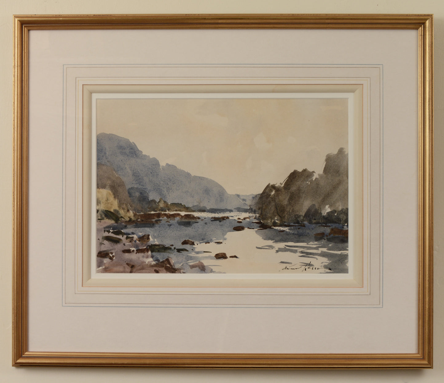 On the Swale, Richmond - Watercolour by Edward Wesson