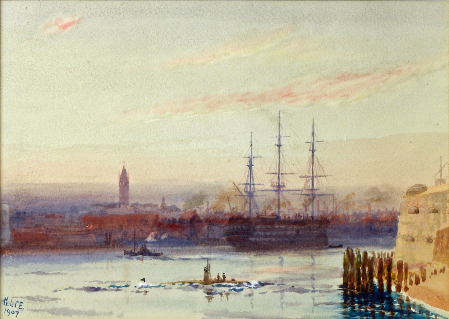 Gosport from Portsmouth Harbour by Admiral Sir George Le Clerc Egerton