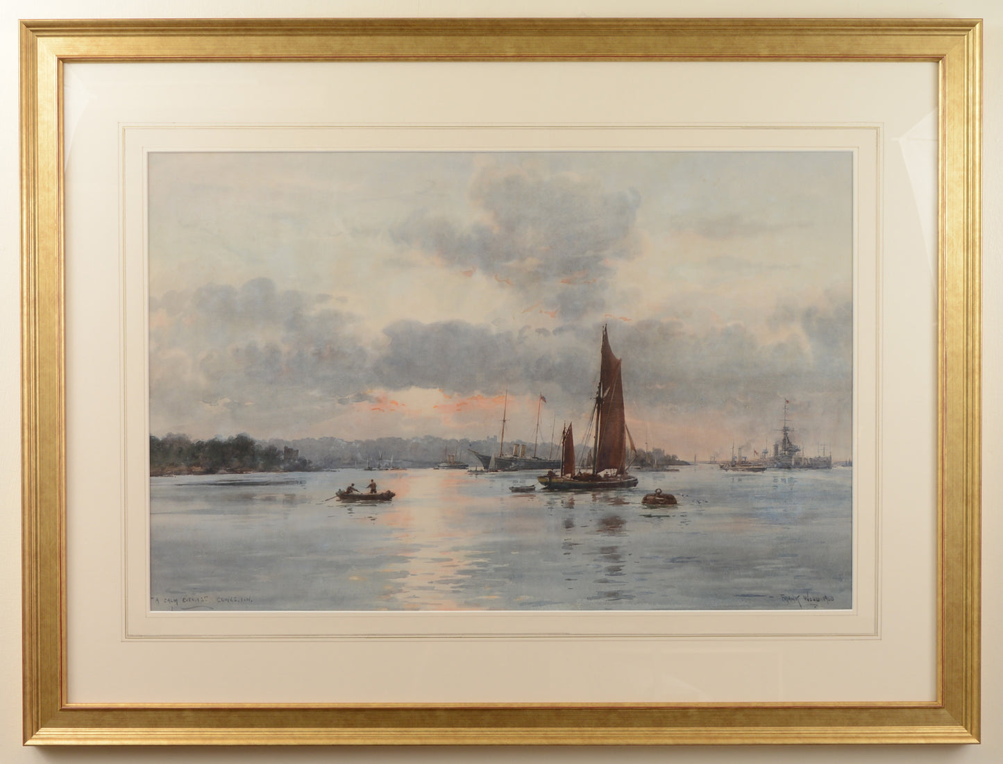 A Calm Evening, Cowes - Watercolour by Frank Watson Wood