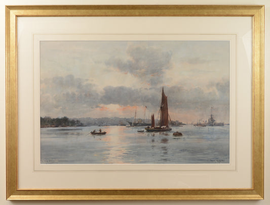 A Calm Evening, Cowes - Watercolour by Frank Watson Wood