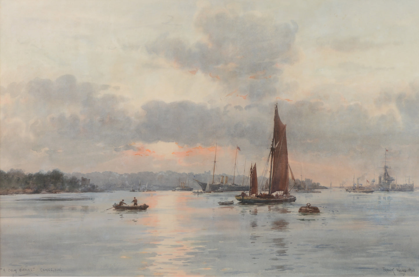 A Calm Evening, Cowes - Watercolour by Frank Watson Wood