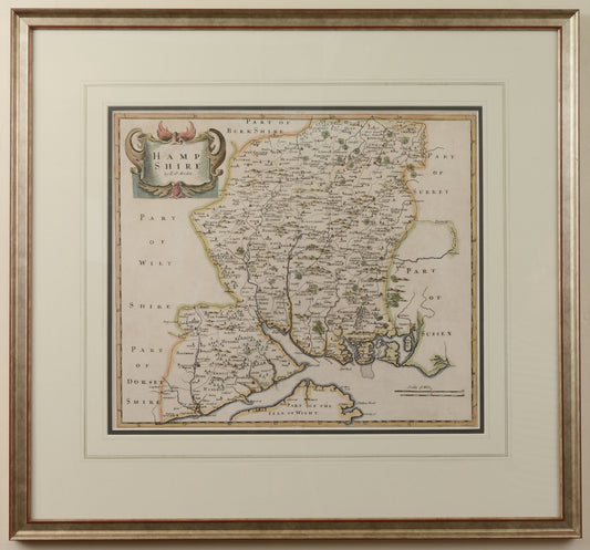 Antique Map of Hampshire by Robert Morden