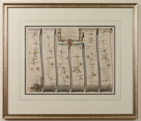 Antique Map of the Road from London to Portsmouth by John Ogilby