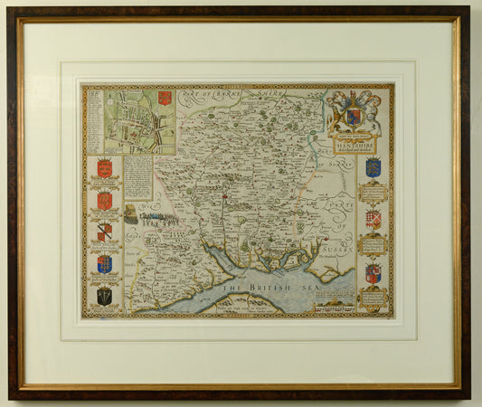 Antique Map of Hampshire by John Speed, published 1611