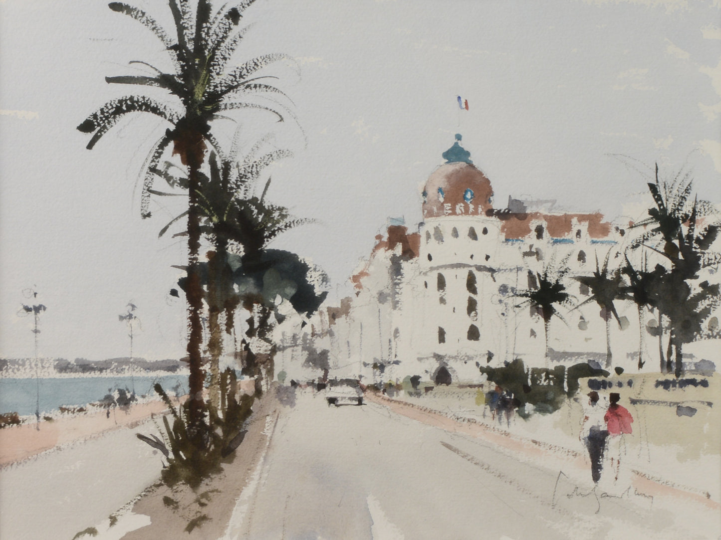 Memories of Nice - Watercolour by John Yardley