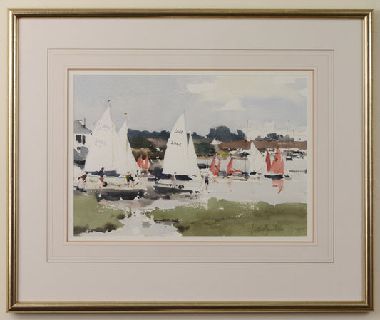 The Dinghy Race - Watercolour by John Yardley