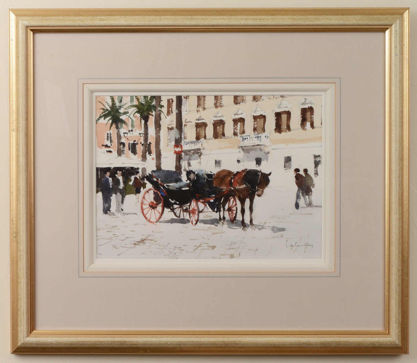 The Coach - Watercolour by John Yardley