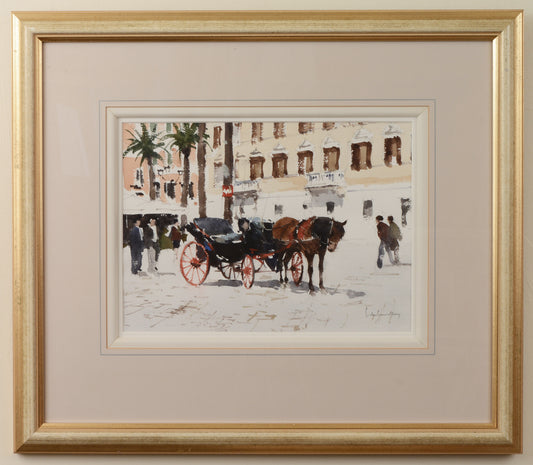 The Coach - Watercolour by John Yardley