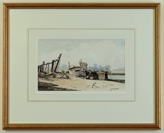 Boat for Sale - watercolour by Martin Hardie