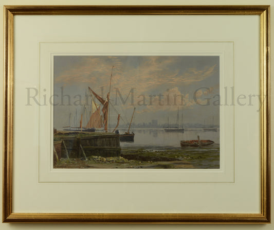 View of Portchester Castle from the Gosport Shoreline, from a watercolour by Martin Snape, painted about 1910