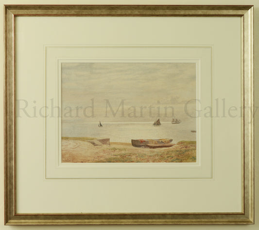 View of The Solent from Hill Head from a watercolour by Martin Snape, painted about 1910