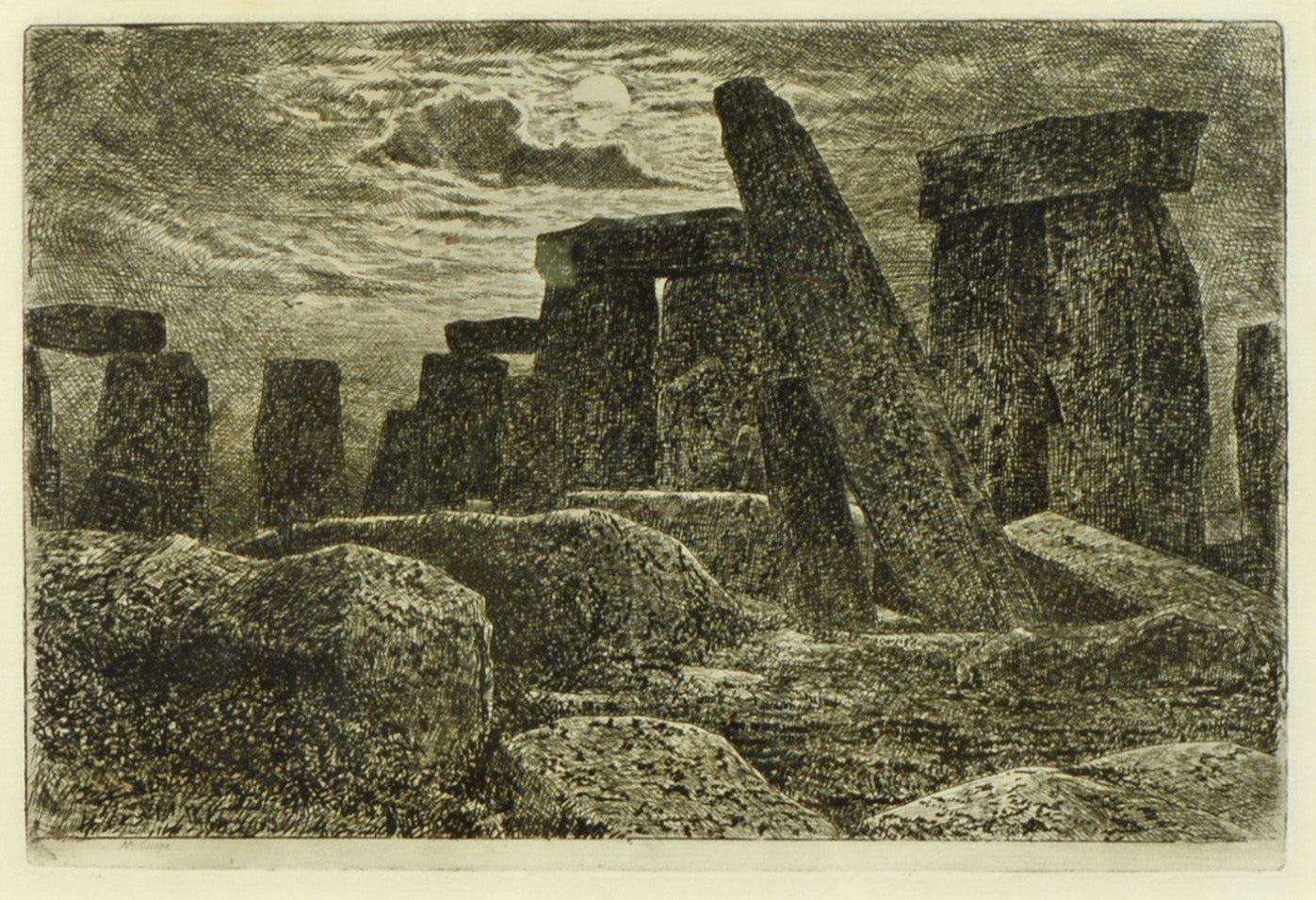 Stonehenge - etching by Martin Snape