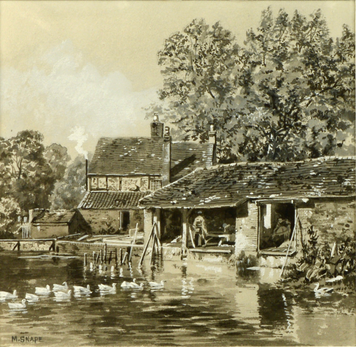 The Tannery, Wallington - watercolour by Martin Snape