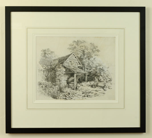 A Rest by the Old Water Mill - pencil drawing by Martin Snape