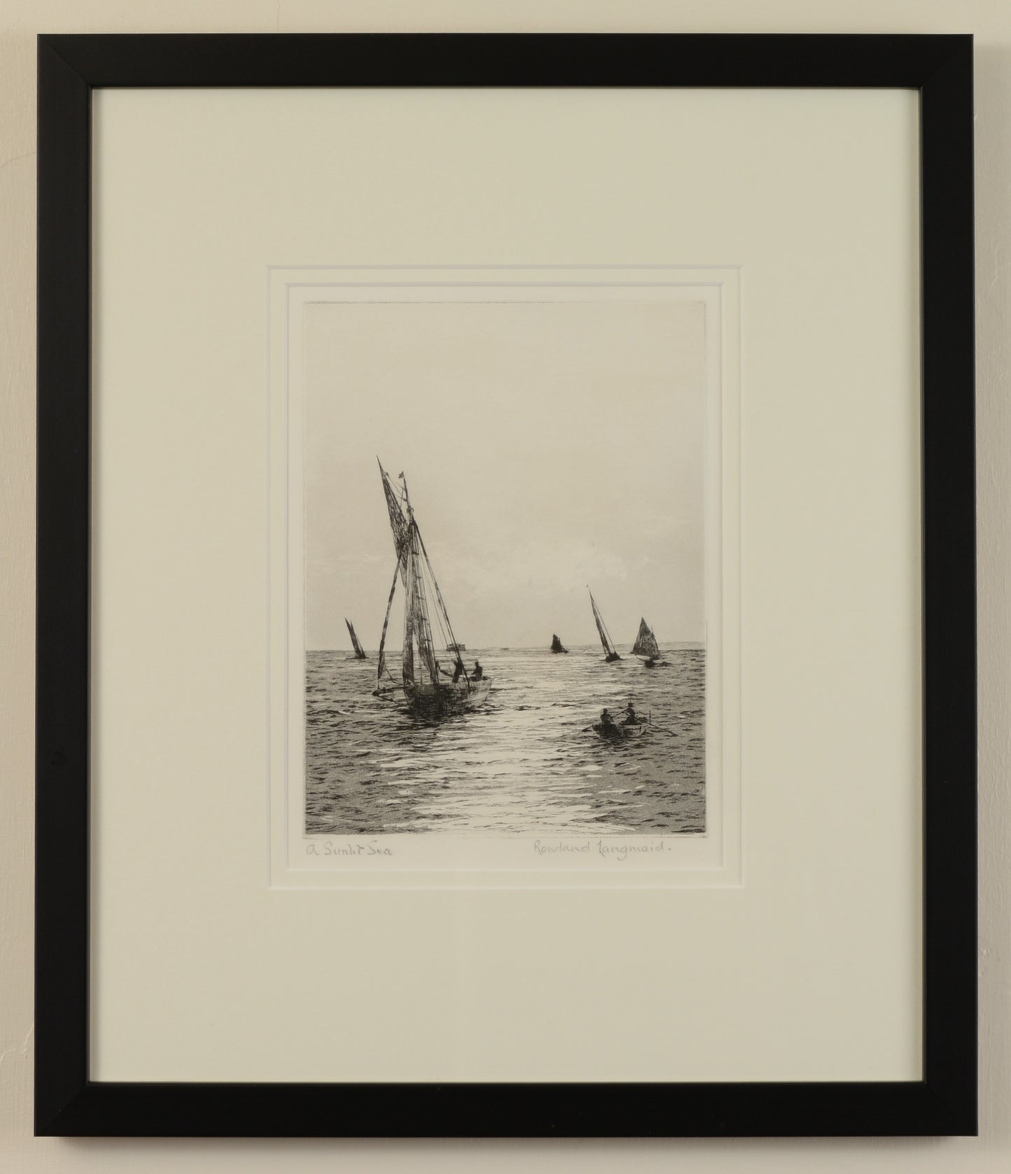 A Sunlit Sea - Signed Etching by Rowland Langmaid