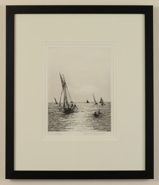 A Sunlit Sea - Signed Etching by Rowland Langmaid