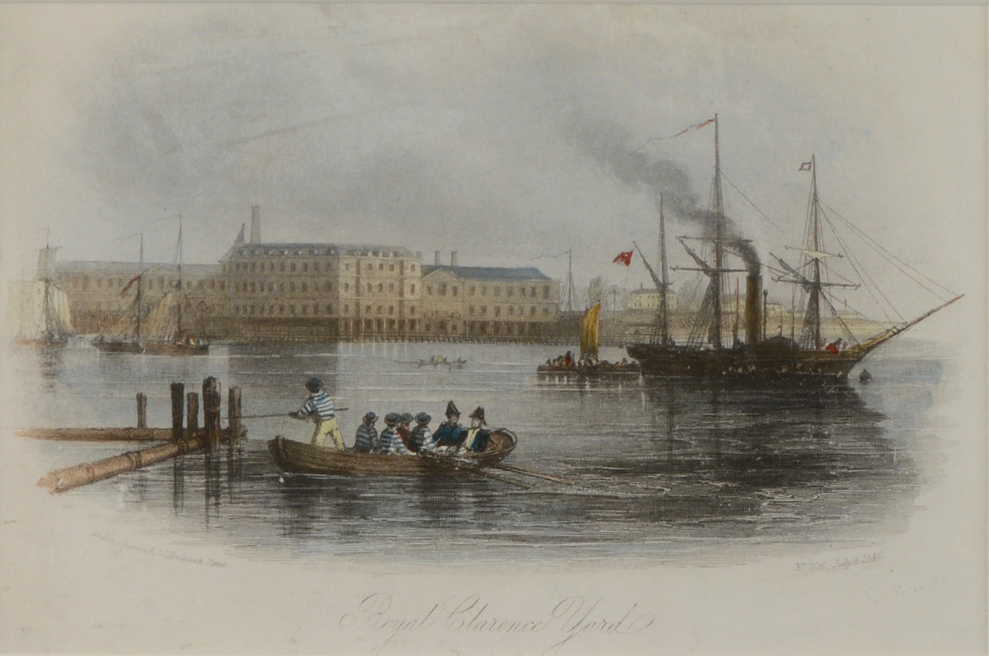 Royal Clarence Yard - Antique Engraving