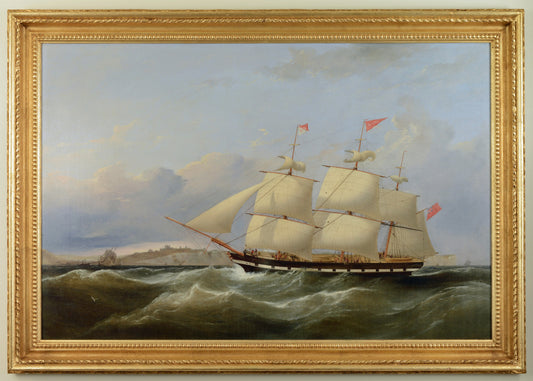 Fine Painting of "Acadia" off Dover by Samuel Walters