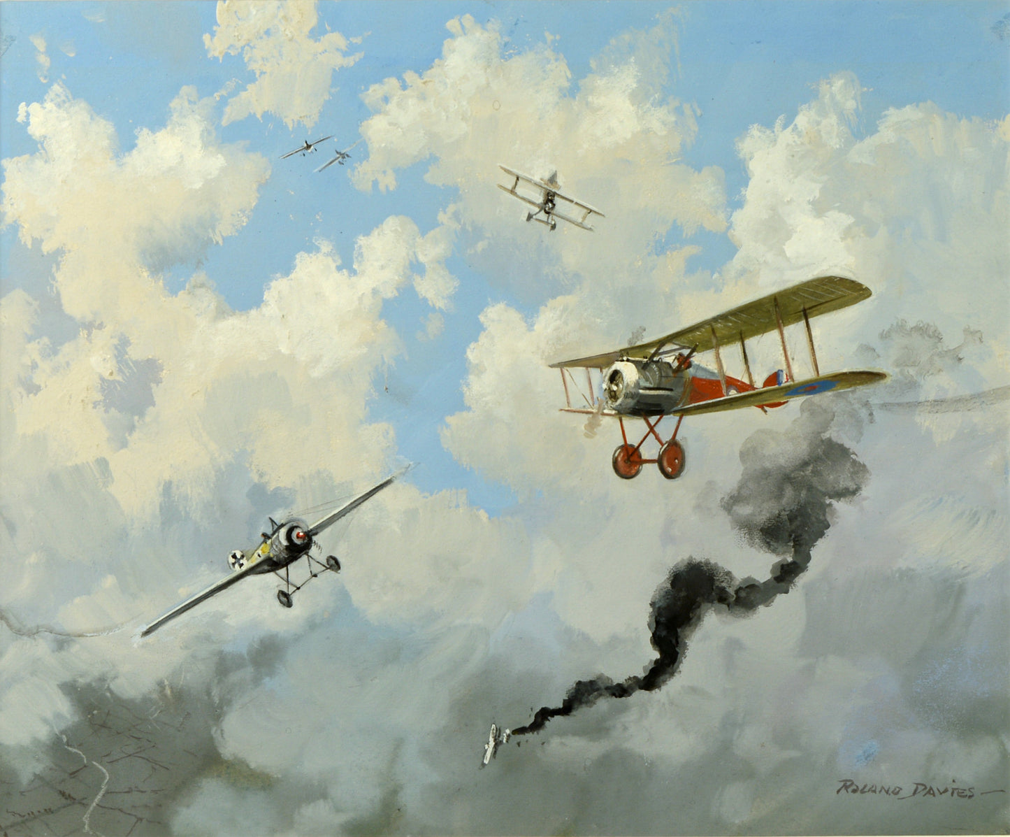 Sopwith Snipe in a dogfight by Roland Davies