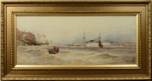 Indian Troop Ship in Portsmouth Harbour - Watercolour by Thomas Bush Hardy