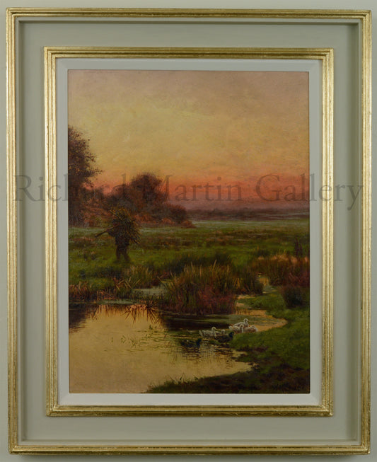 View of the River Alver at Browndown, from a painting by William Snape, painted about 1900