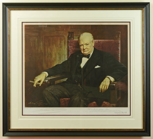 Portrait of Winston Churchill by Arthur Pan, printed in 1943