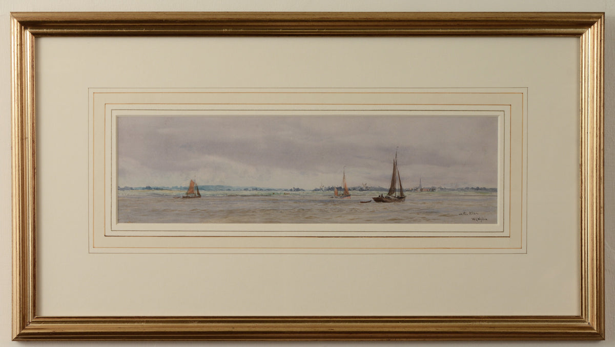 On the Elbe - signed watercolour by W.L. Wyllie
