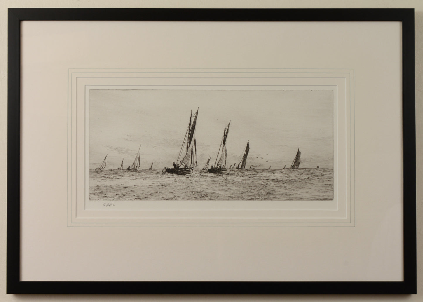 The Portsmouth Fishing Fleet - signed etching by W.L. Wyllie