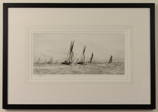 The Portsmouth Fishing Fleet - signed etching by W.L. Wyllie