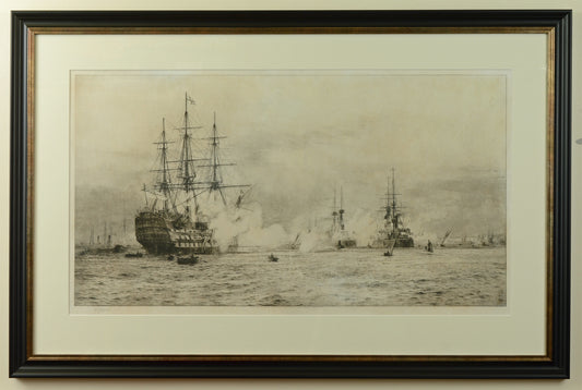 Proclaiming Our Sailor King - Signed Etching by W.L. Wyllie