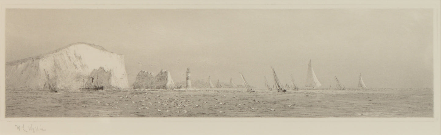 Racing Yachts off the Needles - Signed Etching by W.L. Wyllie