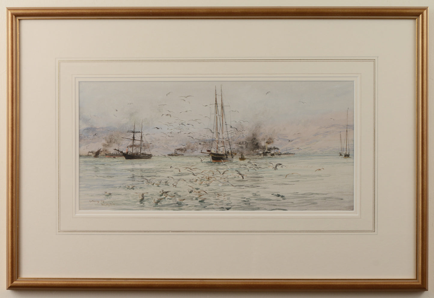 Rothesay Bay, Bute - signed watercolour by W.L. Wyllie