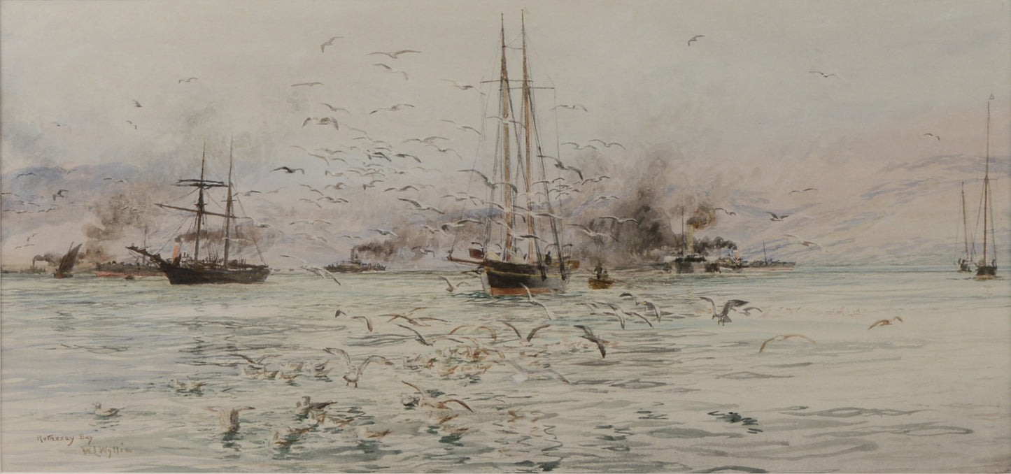 Rothesay Bay, Bute - signed watercolour by W.L. Wyllie