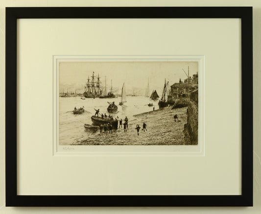Sea Scouts at Old Portsmouth - Signed Etching by W.L. Wyllie