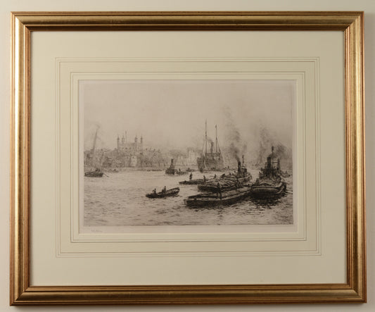 The Tower from Simon's Wharf - Signed Etching by W.L. Wyllie